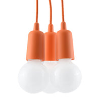 Suspension minimaliste orange 3 lampes – Modèle Orfeya