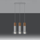 Suspension blanche bois moderne 3 lumières – Nolaris