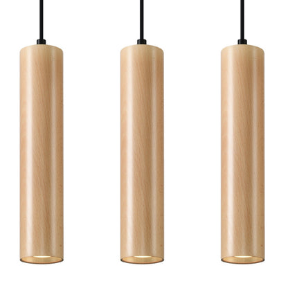 Natuurlijk houten hanglamp 3-lichts eetkamer – Norelda