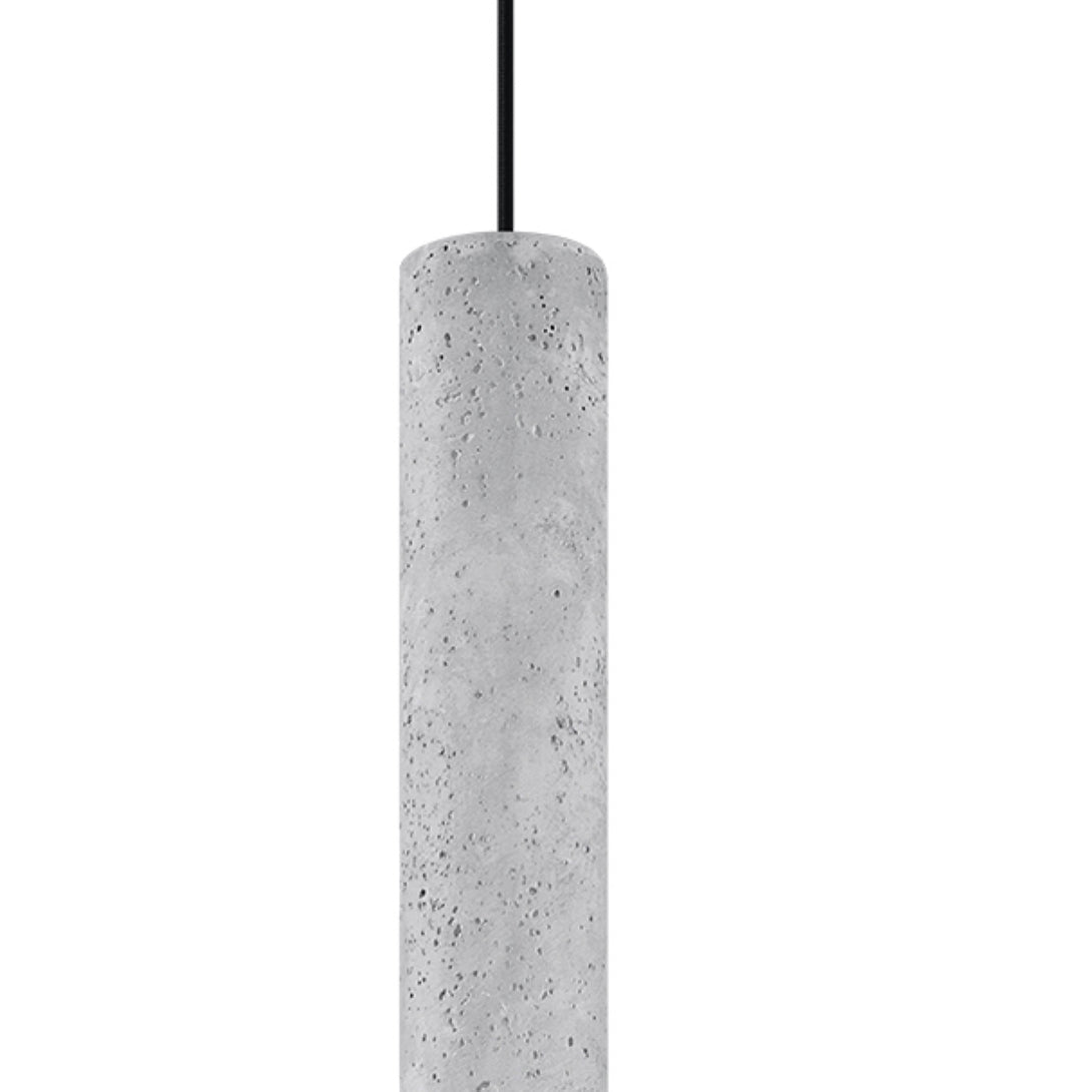 Suspension béton tube gris industriel – Modèle Caldris