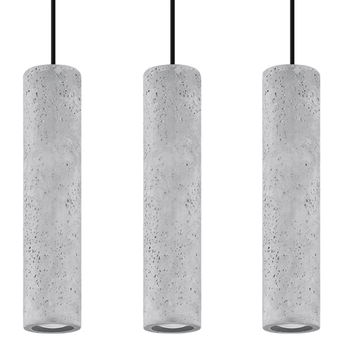 Suspension béton gris 3 lampes industrielle – modèle Nivara