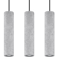 Suspension béton gris 3 lampes industrielle – modèle Nivara