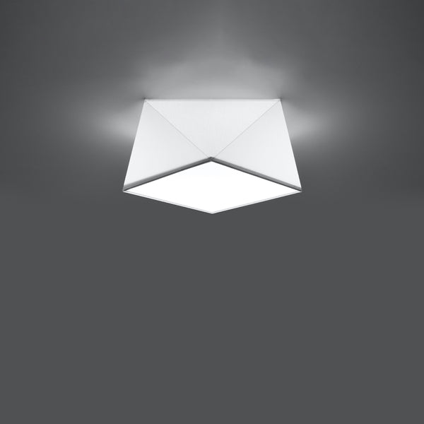 Moderner weißer geometrischer Deckenleuchter für Wohnzimmer – Modell Hexandor