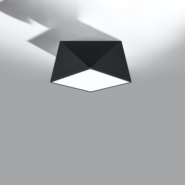 Moderní černé geometrické stropní svítidlo do obývacího pokoje – Model Noxaris