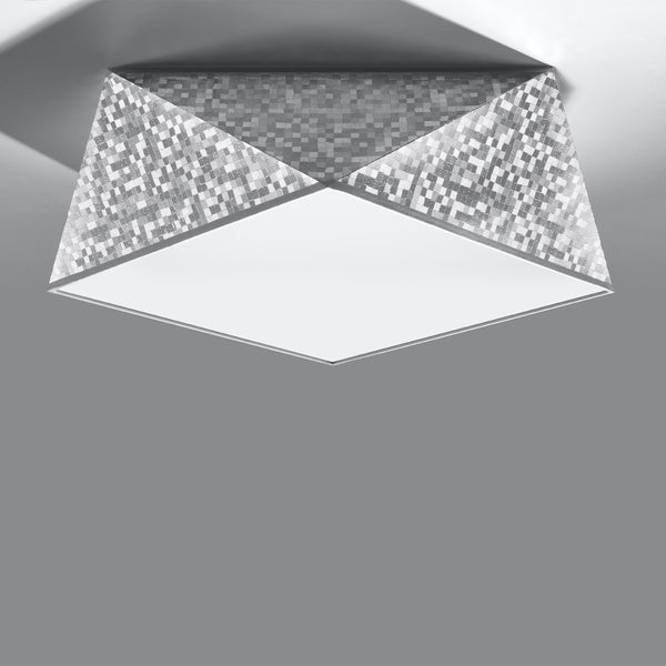 Moderní stříbrné geometrické stropní svítidlo do obývacího pokoje – Orisca