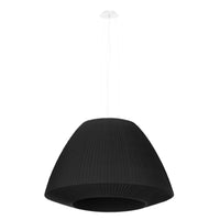 Lustre tissu plissé noir design salon – Modèle Neralyss