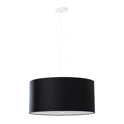 Minimalistische zwarte stofkroonluchter 5-lichts woonkamer – modèle Elaris