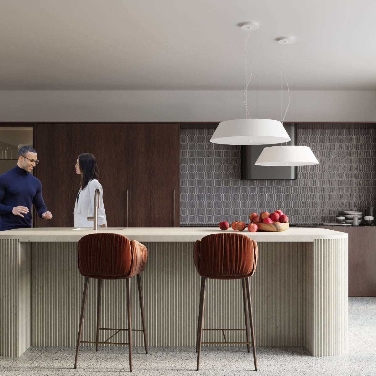 Μινιμαλιστικό λευκό φωτιστικό σαλονιού – μοντέλο Arvandia