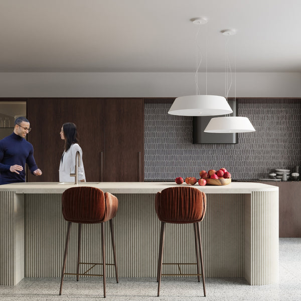 Μινιμαλιστικό λευκό φωτιστικό σαλονιού – μοντέλο Arvandia