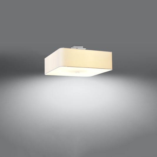 Square white fabric ceiling light for living room – Arkanis model