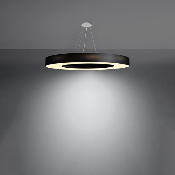 Lustre rond noir minimaliste salon – Modèle Noxeral