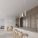 リビング用 ホワイトセラミックのコーン型ペンダントライト – モデル Lysandra