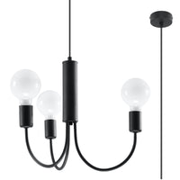 Lustre minimaliste noir 3 lampes – modèle Orfanys