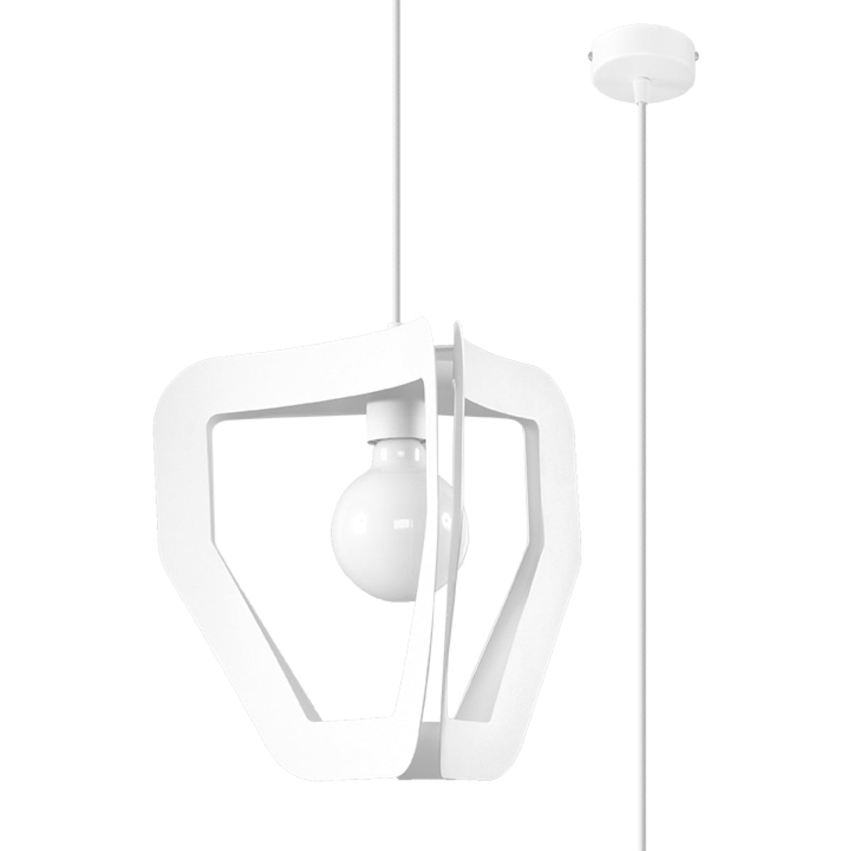 Suspension minimaliste blanche pour salon – modèle Asterion