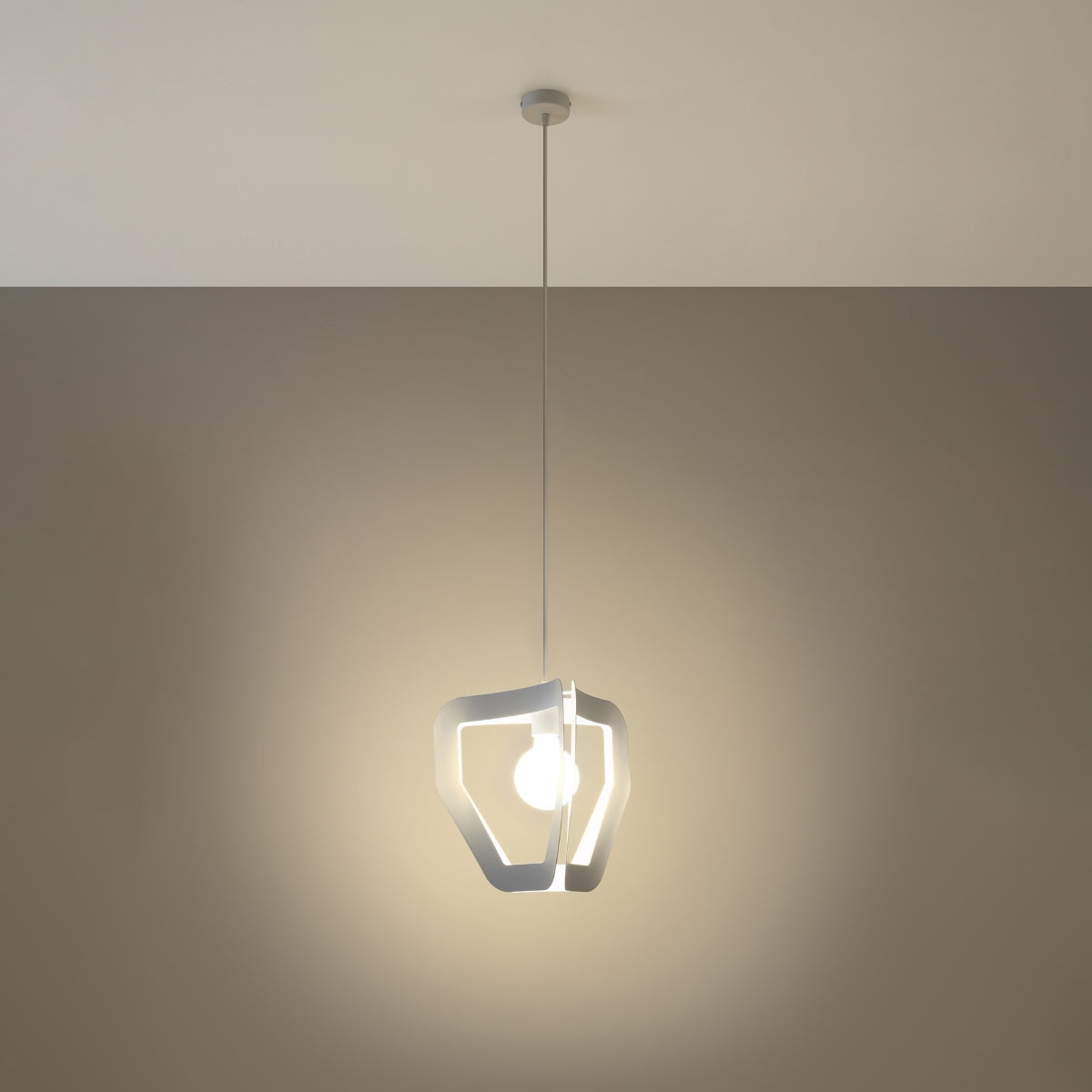 Minimalist white pendant light for living room – Asterion model