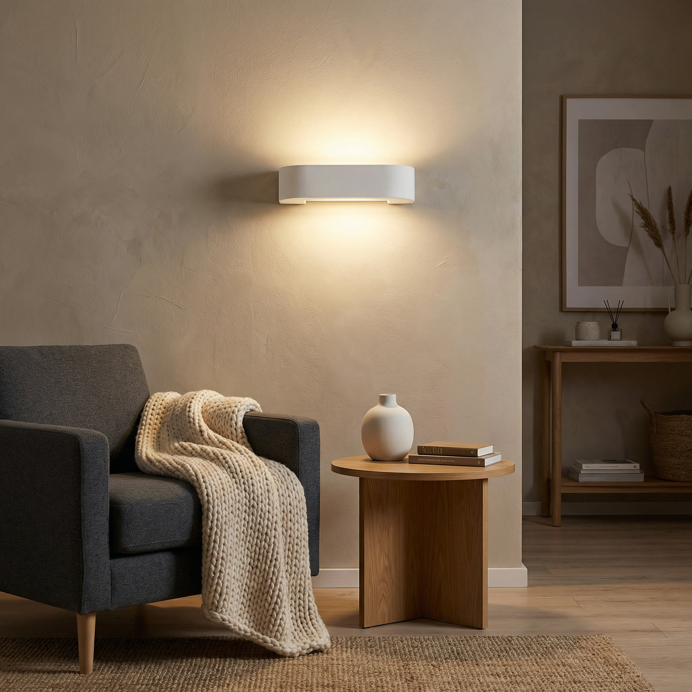 Applique murale céramique blanche moderne – Orphéane