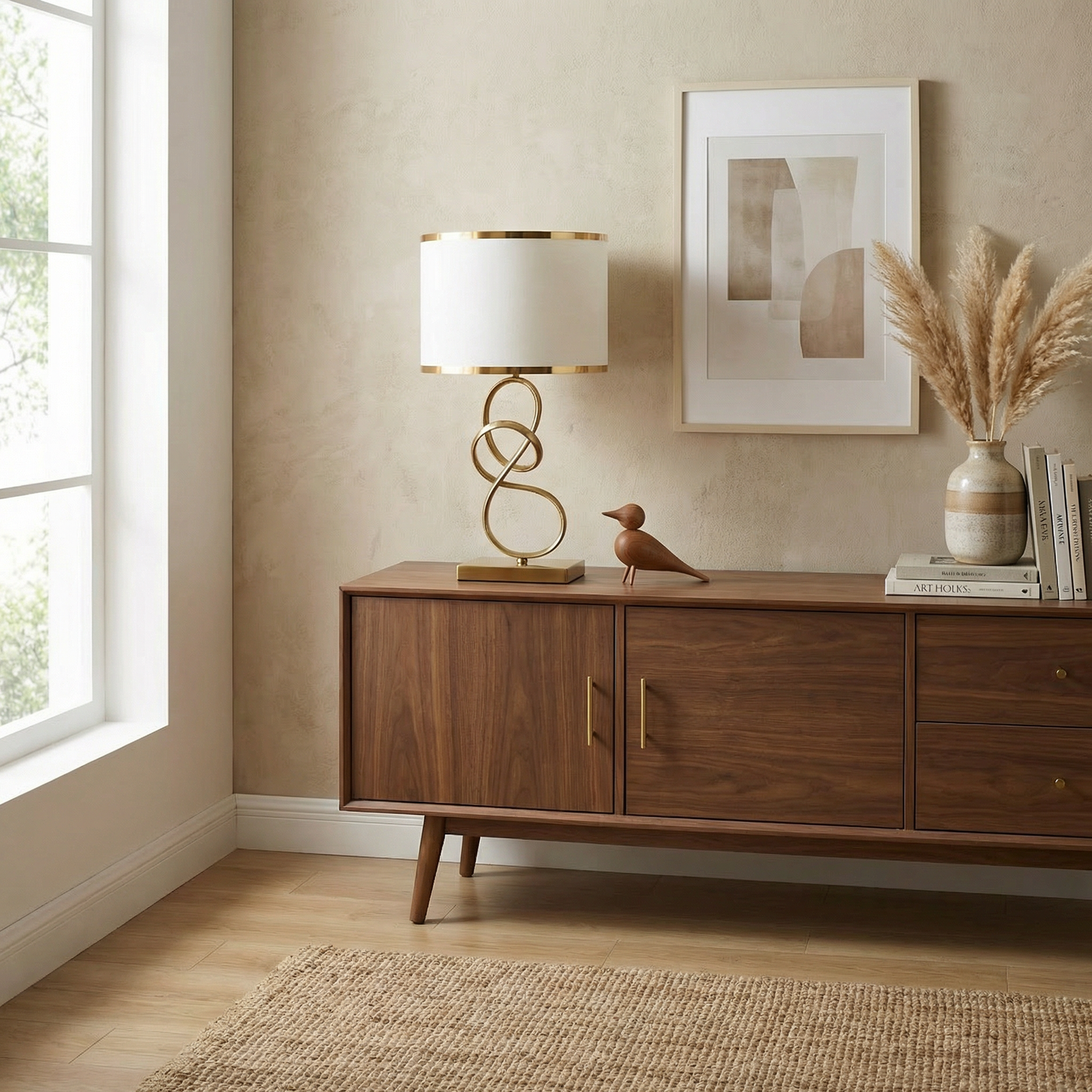 Lampe de Chevet Dorée à Intensité Variable Style Moderne – Éthéris