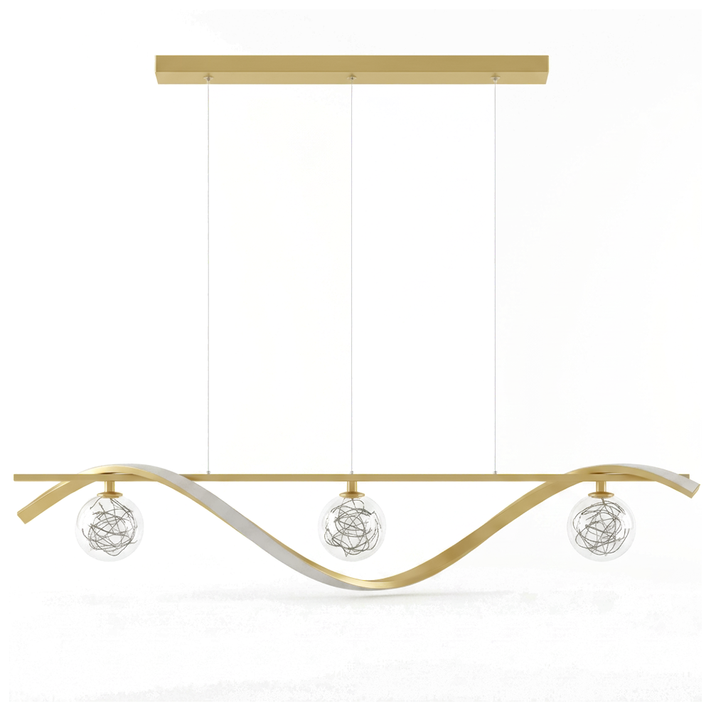 Lustre Minimaliste en Verre Clair et Fer Moderne – Vivalux