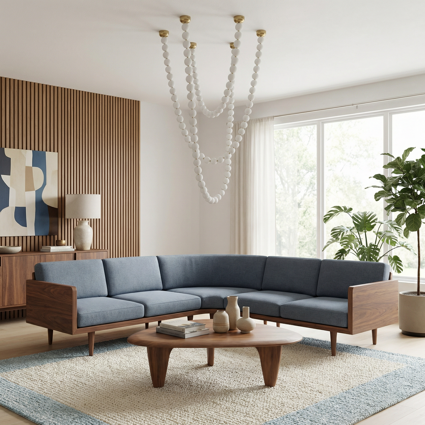 Suspension LED moderne en alliage pour salon – Argentique