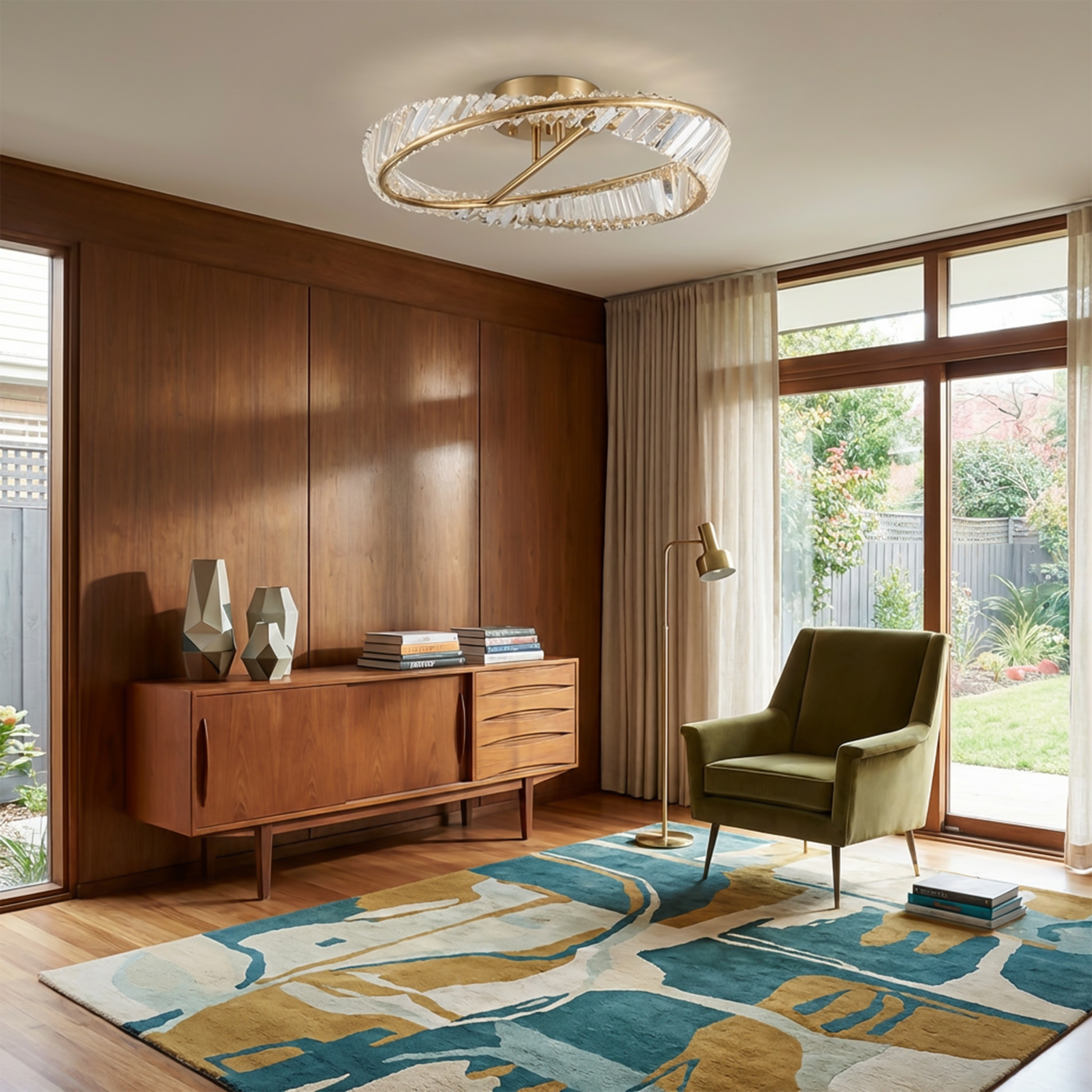 Plafonnier design avec cristaux et finition élégante – Lussuoso