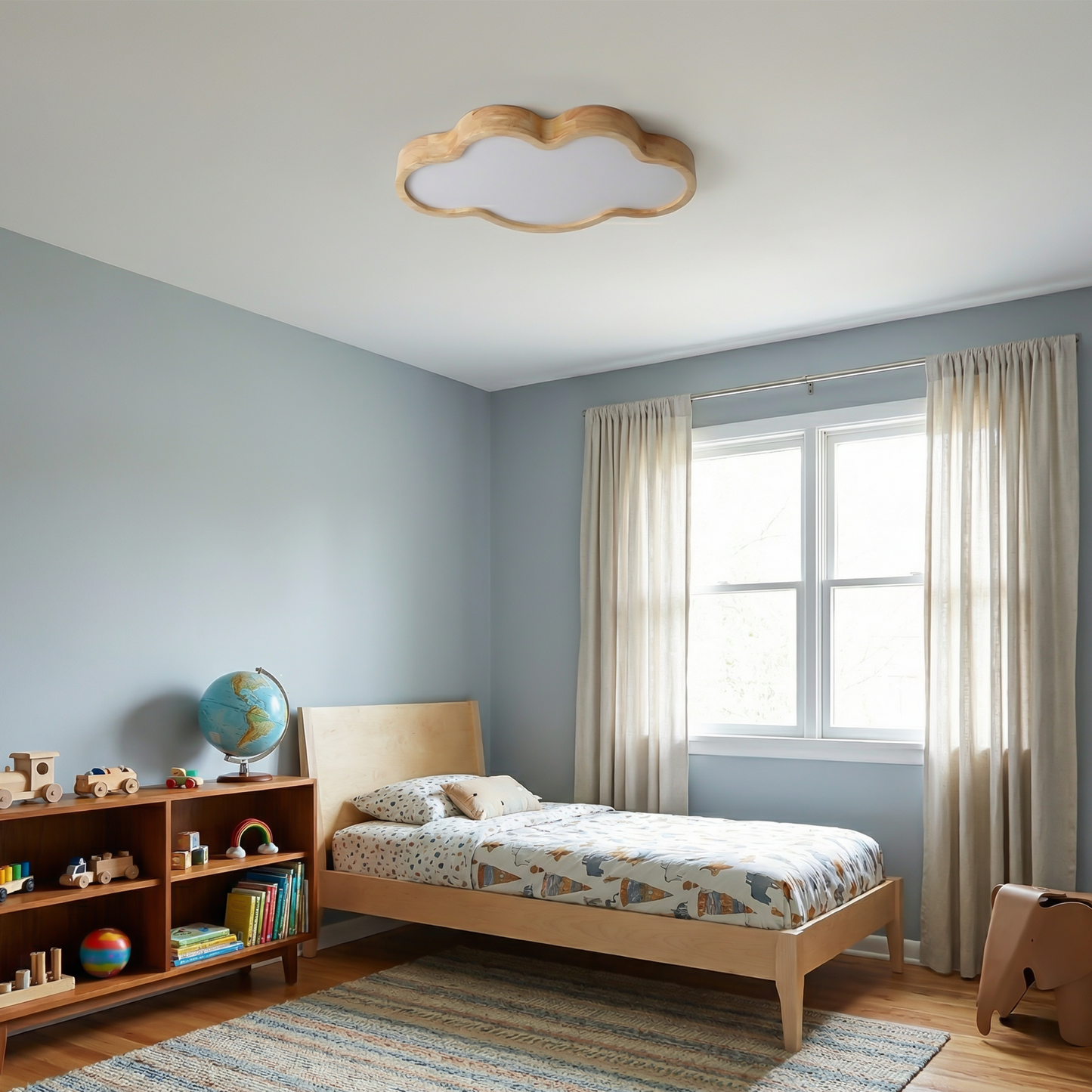 Plafonnier LED Style Scandinave avec Structure Bois – Soluna