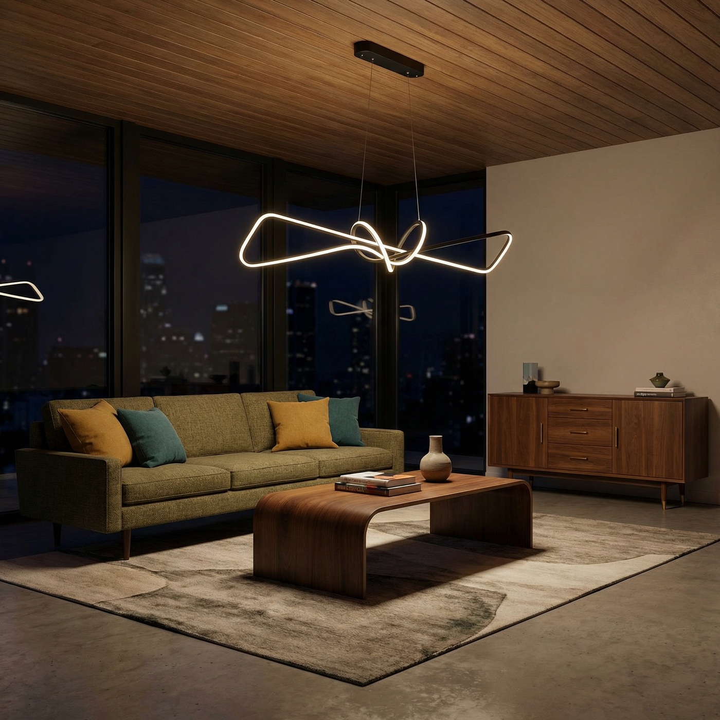 Suspension Ligne Épurée Ambiance Variable – Nebula