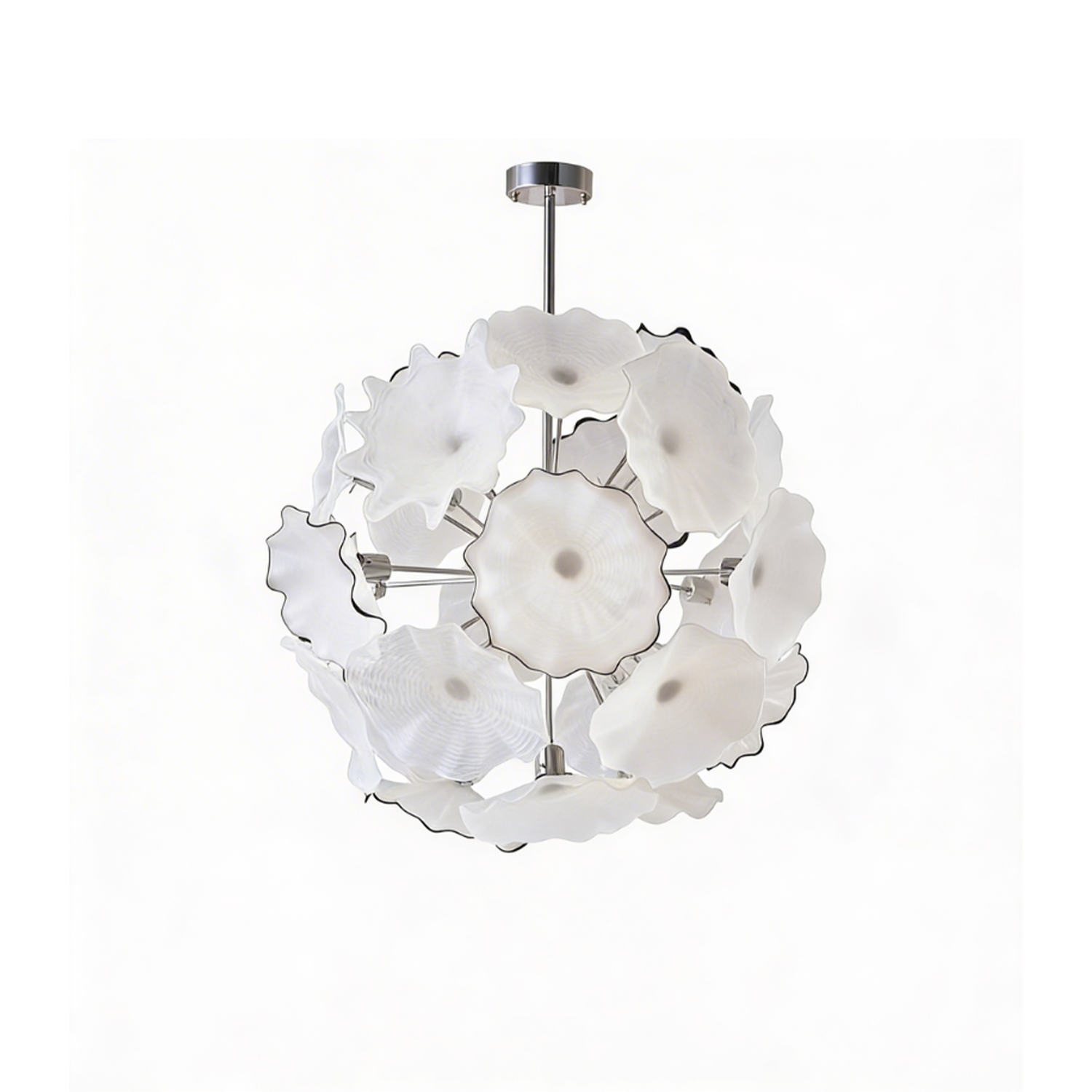 Lustre en Verre de Murano Blanc – Floréade