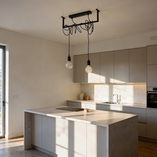 Lustre minimaliste noir 2 lampes – modèle Valenciae