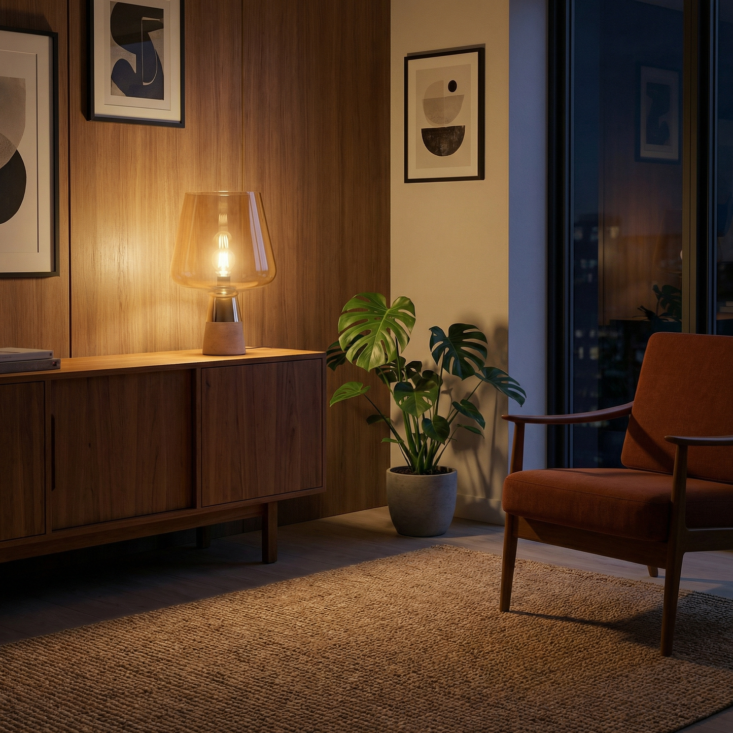 Lampe Chevet Verre Pierre Design Industriel – Lumora