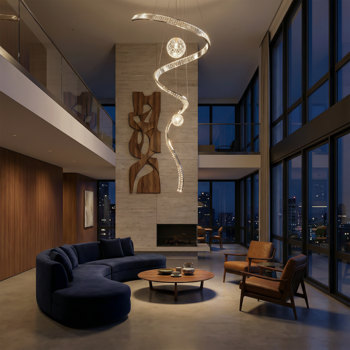 Suspension en cristal moderne pour salons – Crystella