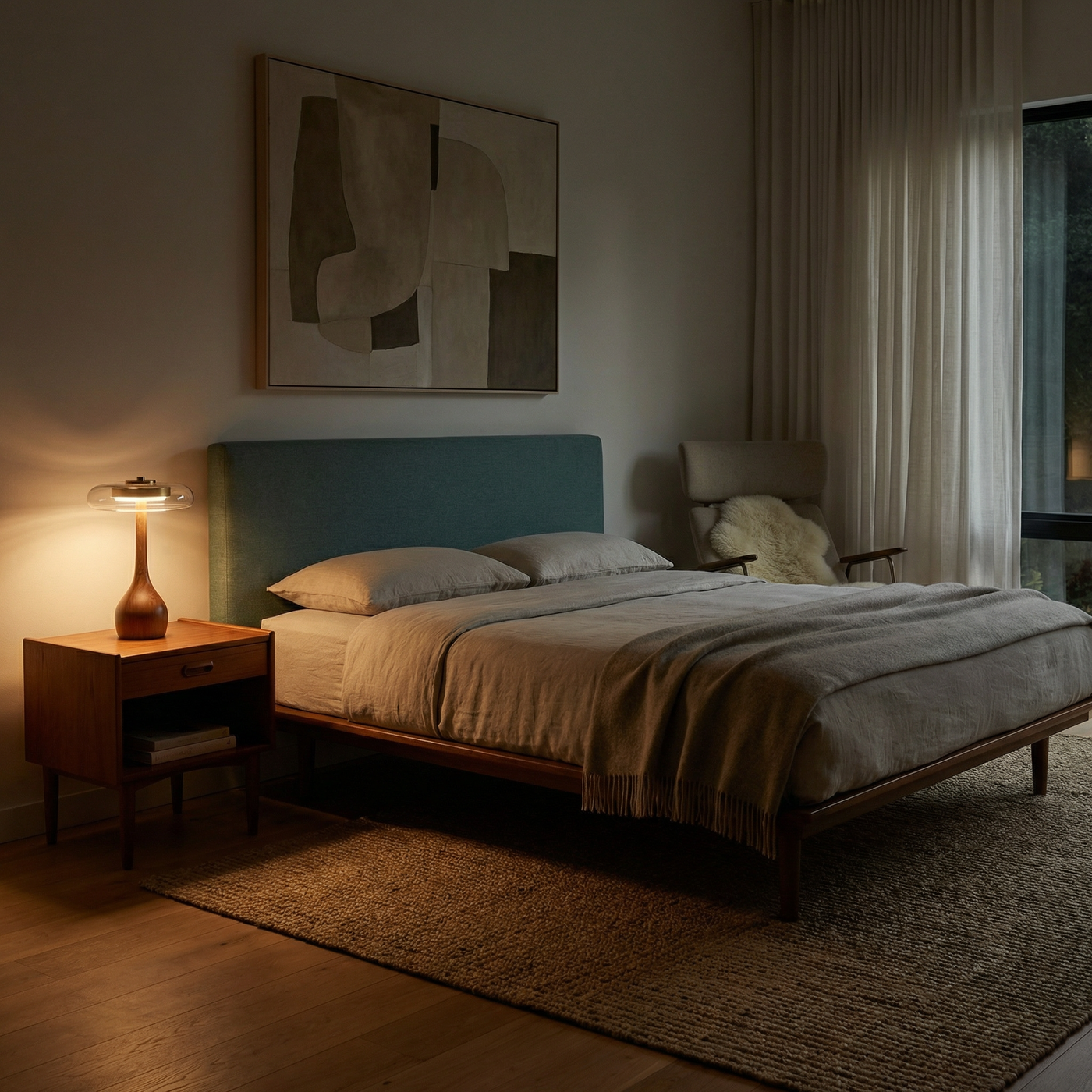 Lampe sur pied en verre rétro japonais – Zénorex