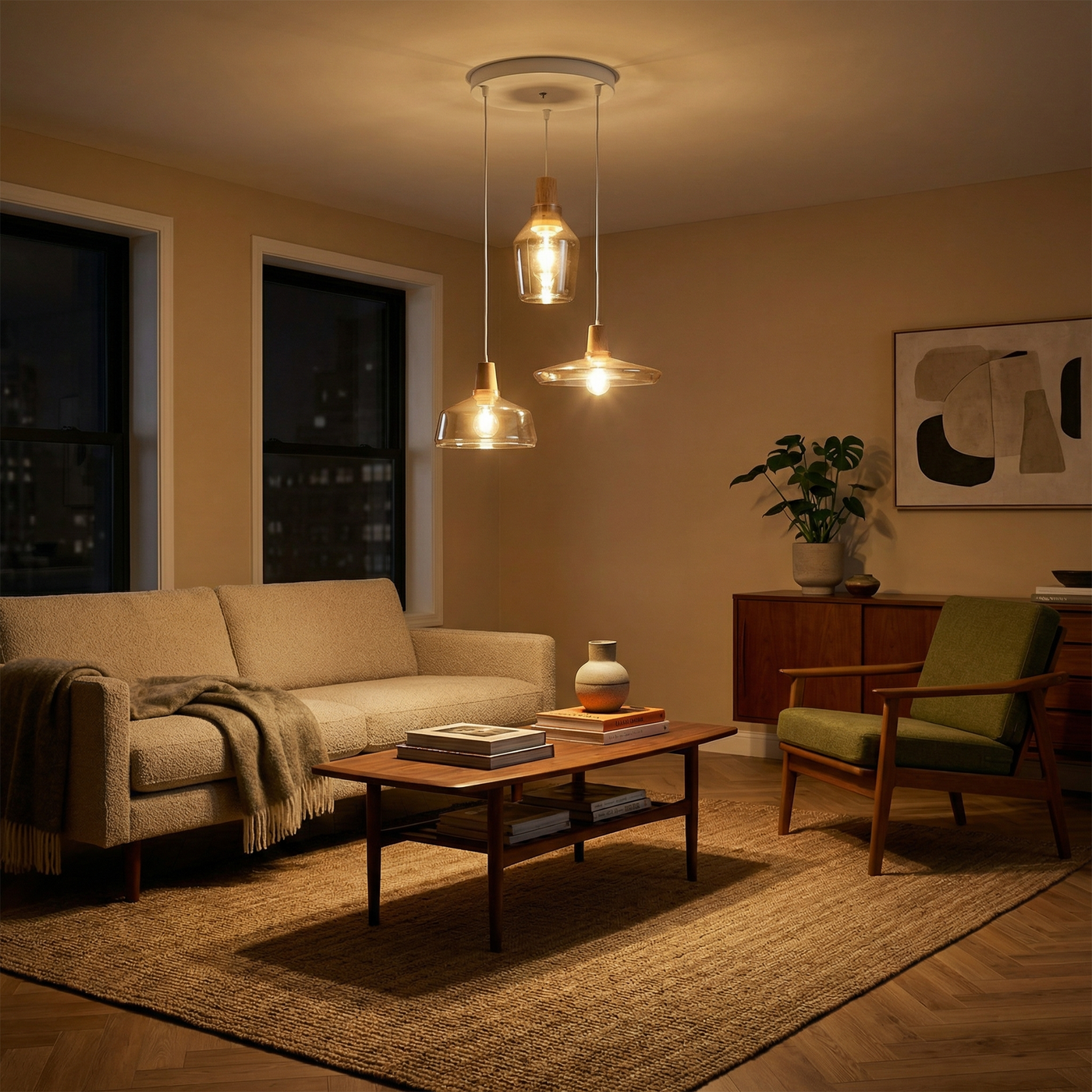 Suspension en verre fumé pour éclairage raffiné – Élaria