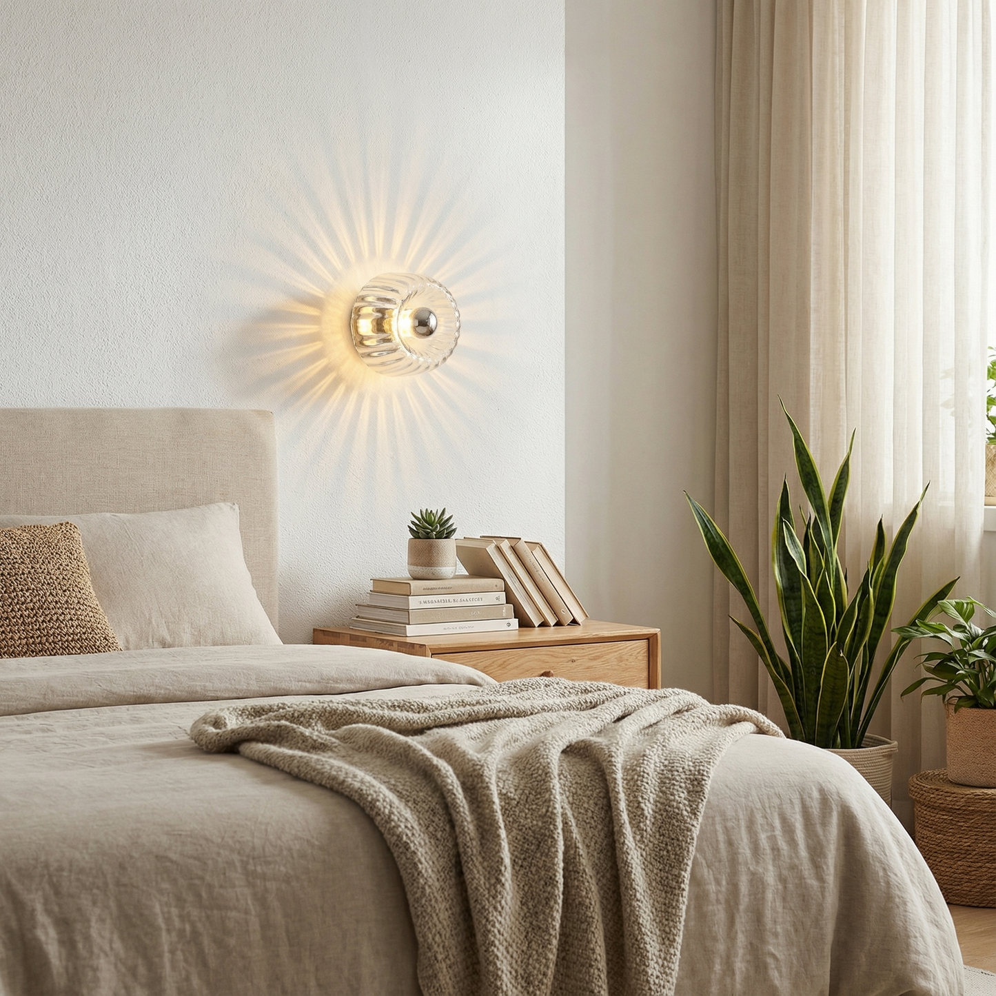 מנורת קיר לבנה נקייה וניתנת להתאמה אישית – Cléora