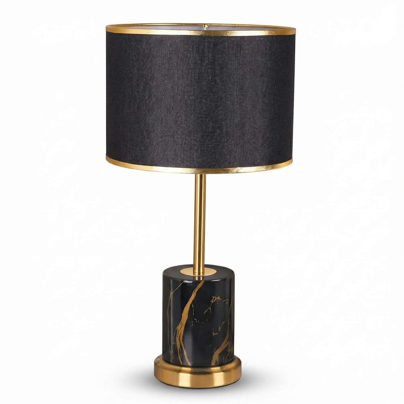 مصباح ليلي من القماش المكرر بقاعدة ذهبية خالدة – Yliane