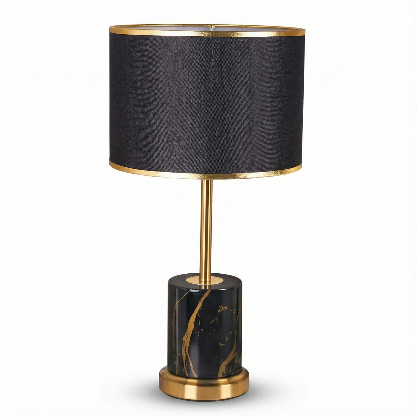 고급 패브릭과 클래식 골드 베이스의 나이트 램프 – Yliane