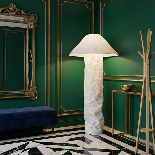 Lampe sur pied en fer et tissu pour salon – Armonéo