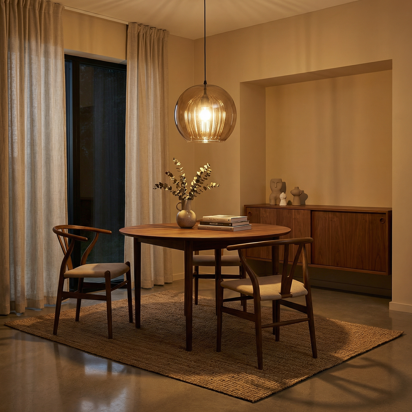 Suspension nordique en verre pour intérieurs modernes – Ombreli