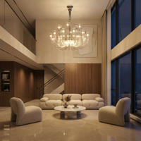 Lustre en Verre Transparent pour Salons et Chambres – Célestine