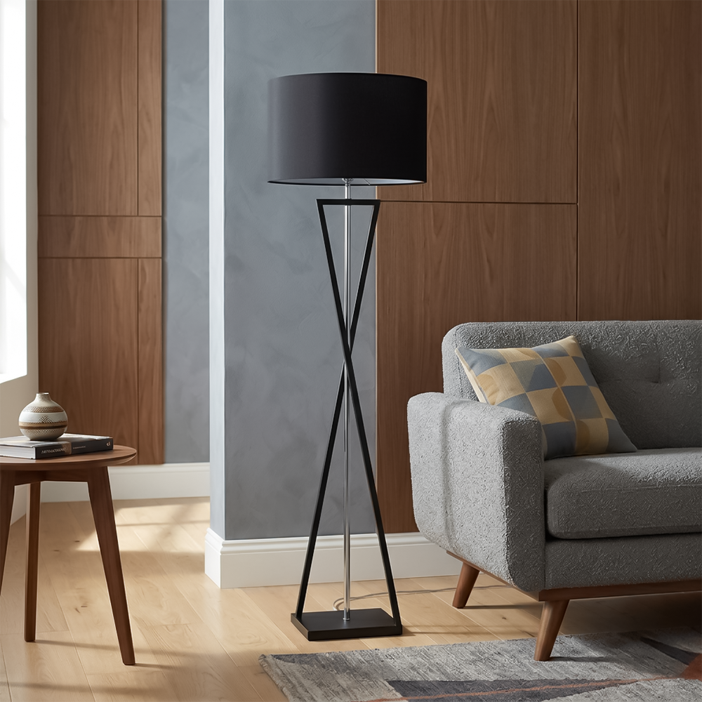 Lampadaire Haut de Gamme Finition Fer Tissu Douce Lumière – Eleganza