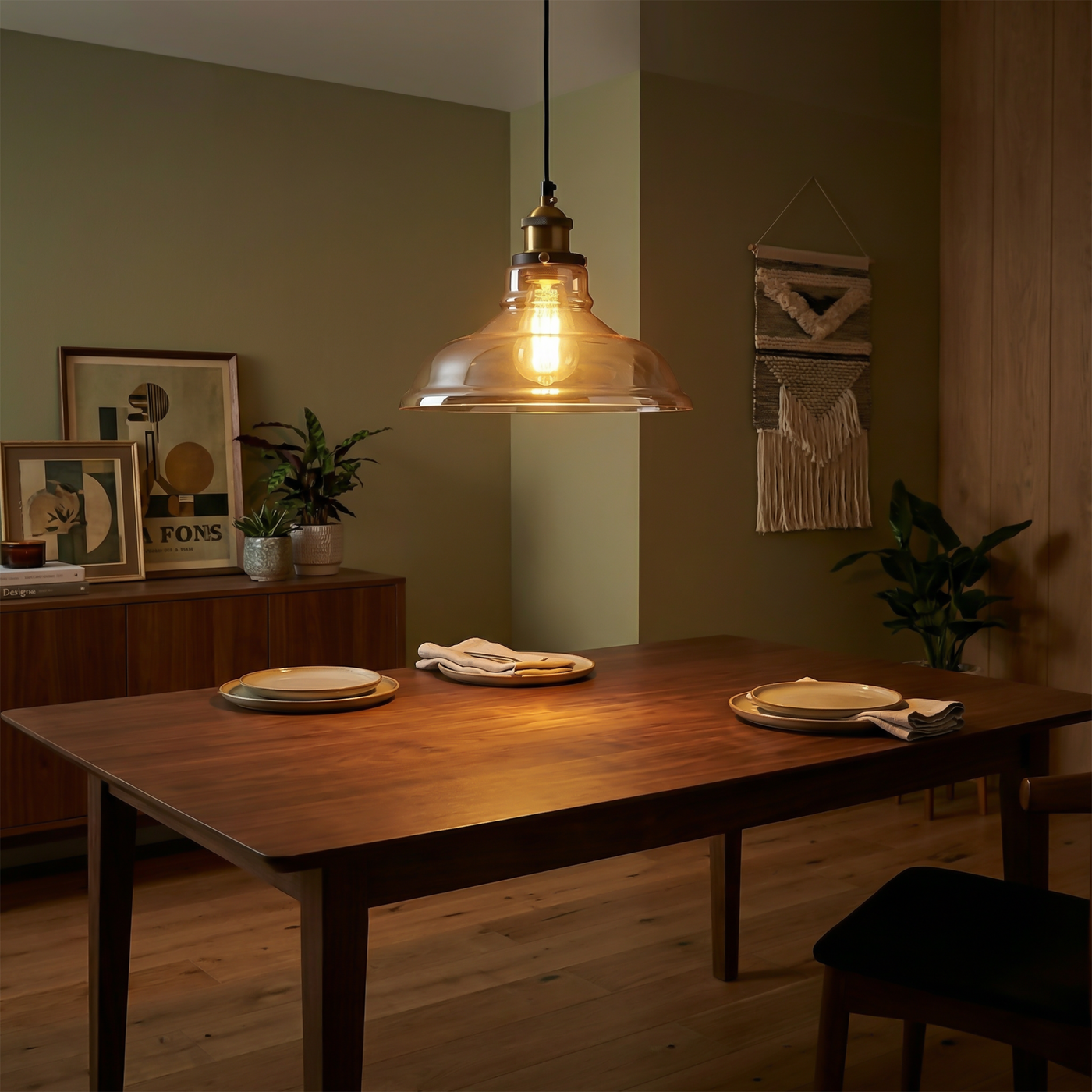 Suspension en verre fumé pour salons et chambres – Ornelica