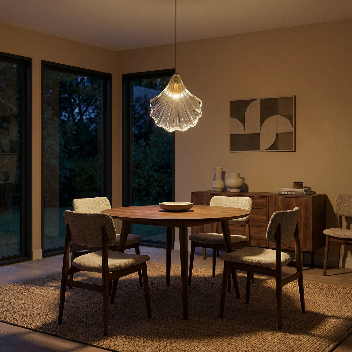 Suspension moderne en verre et métal pour chambre – Orneli