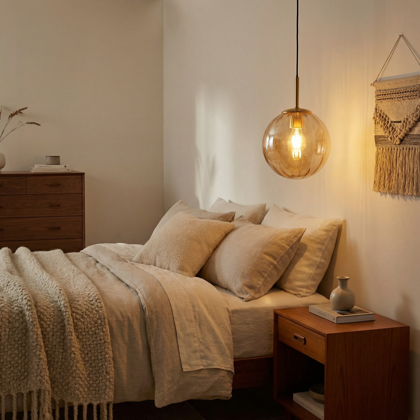 Suspension Élégante à Boule de Verre Lumière Douce – ColorLine