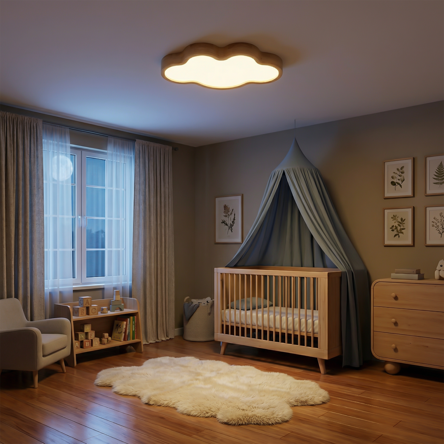 Plafonnier LED Style Scandinave avec Structure Bois – Soluna