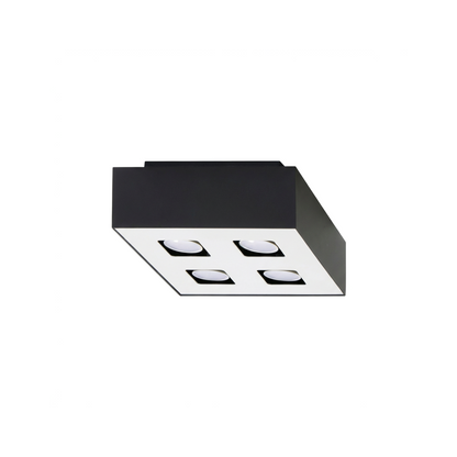 Square black minimalist 4-spotlight ceiling light – Orphéon