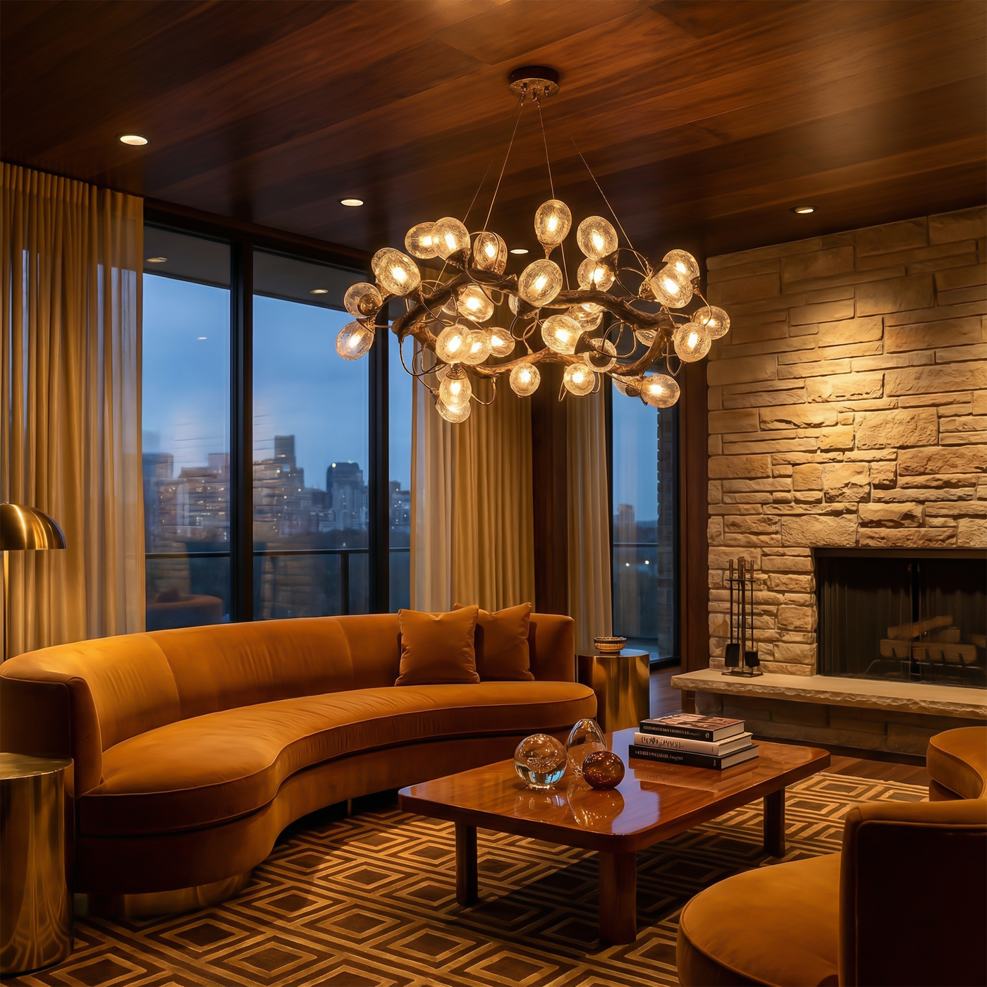 Suspension LED moderne en alliage pour salon – Circlux