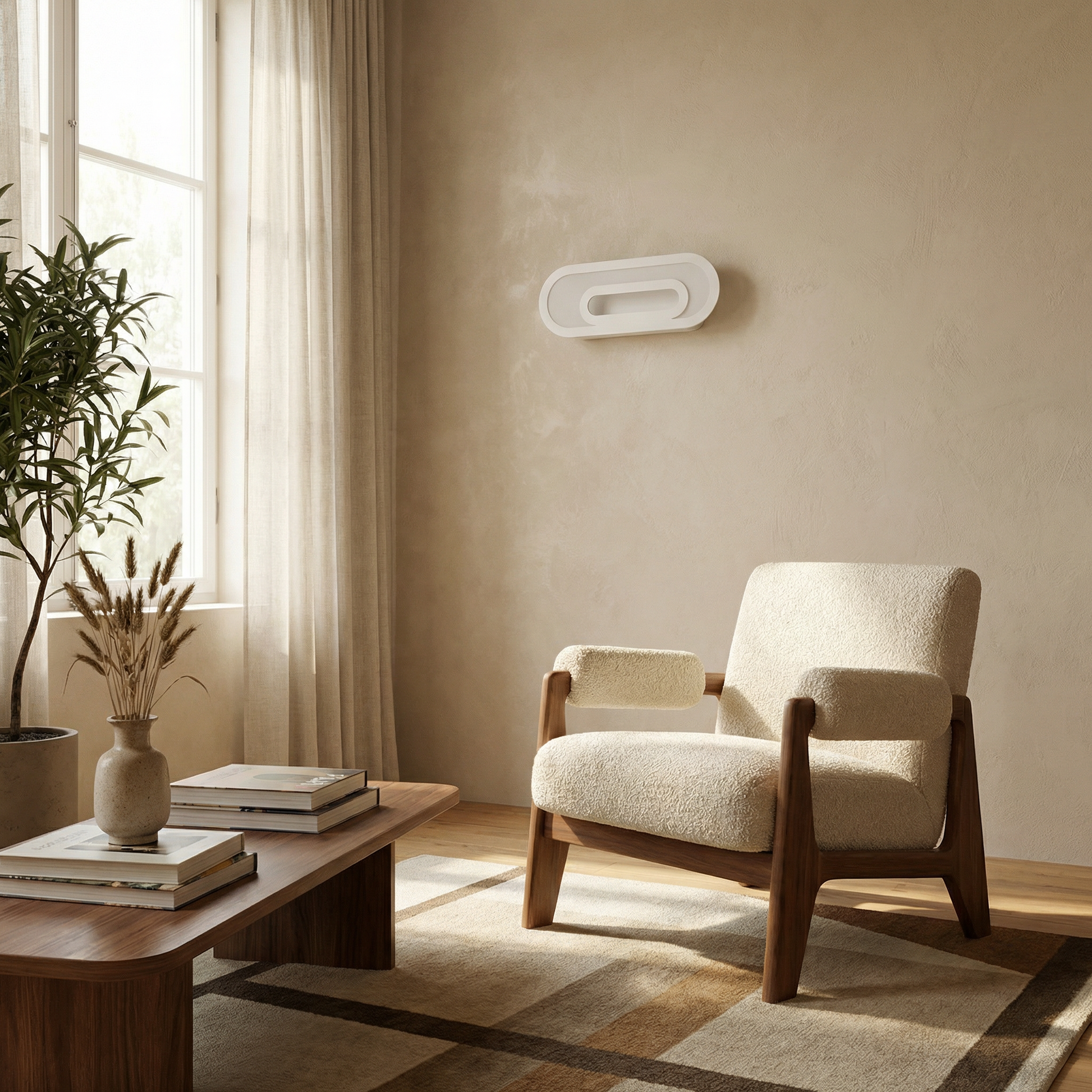 Applique murale blanche minimaliste salon – Modèle Arvenia