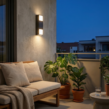 Outdoor wall sconce black acrylic – Noxis