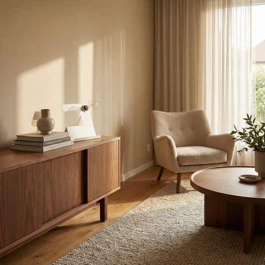 Lampe de bureau design acier blanc – Modèle Arkanis