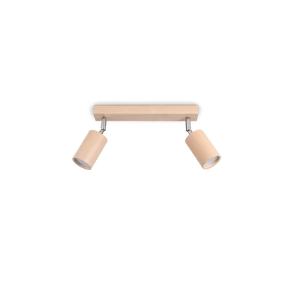 Plafonnier bois naturel orientable salon – Modèle Nørvian