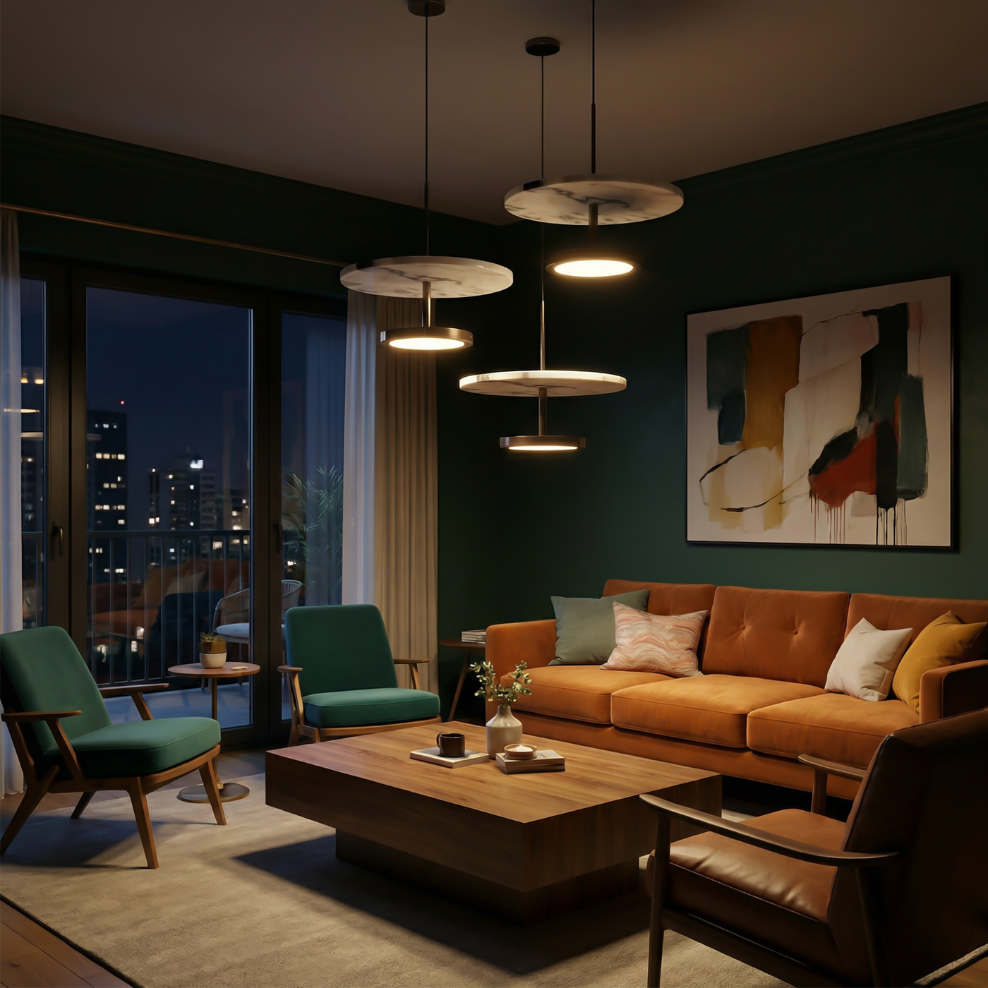 Suspension en pierre naturelle noire pour chambre – Albaris